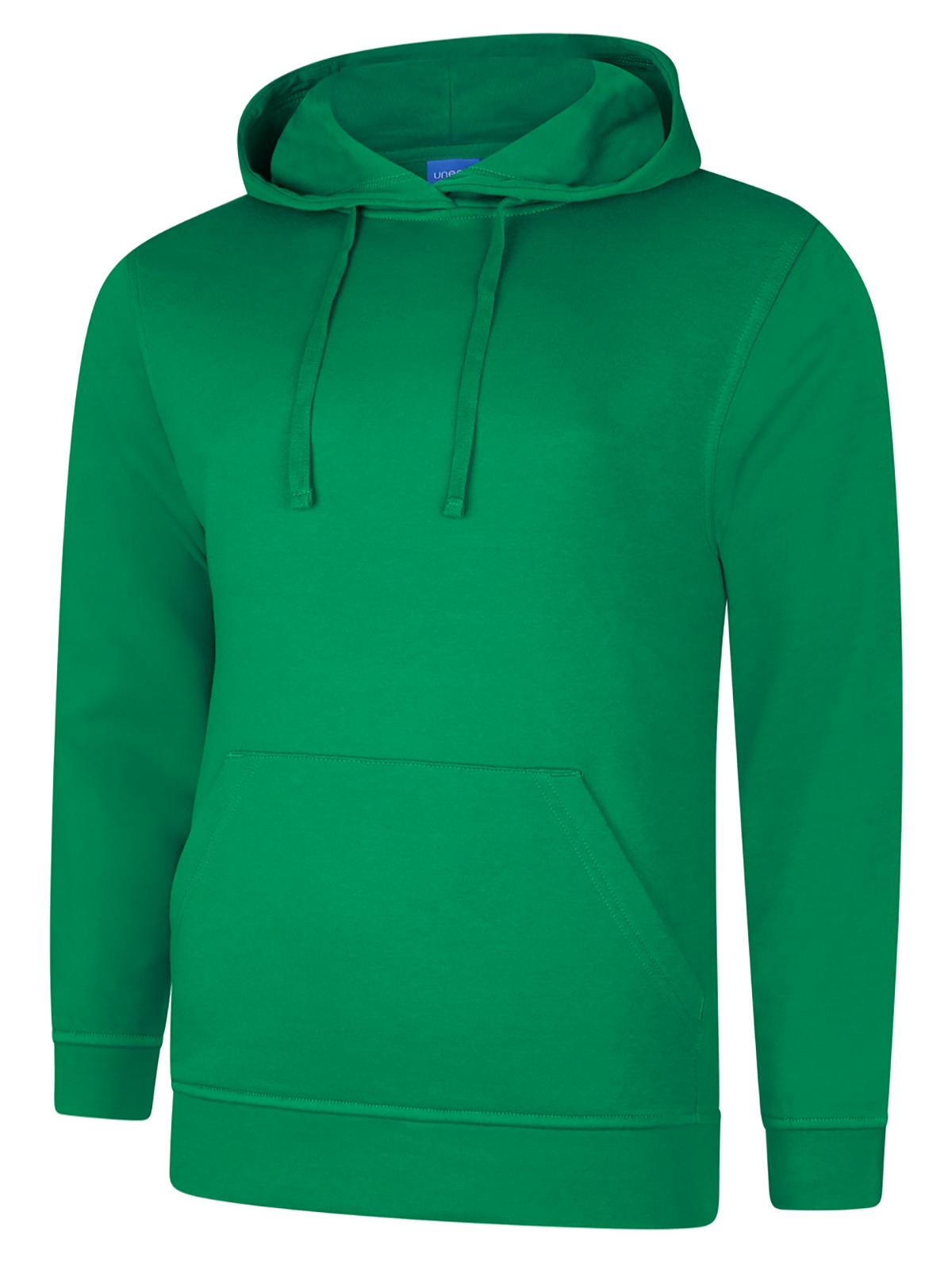 Uneek Deluxe Hooded Sweatshirt Kelly Green