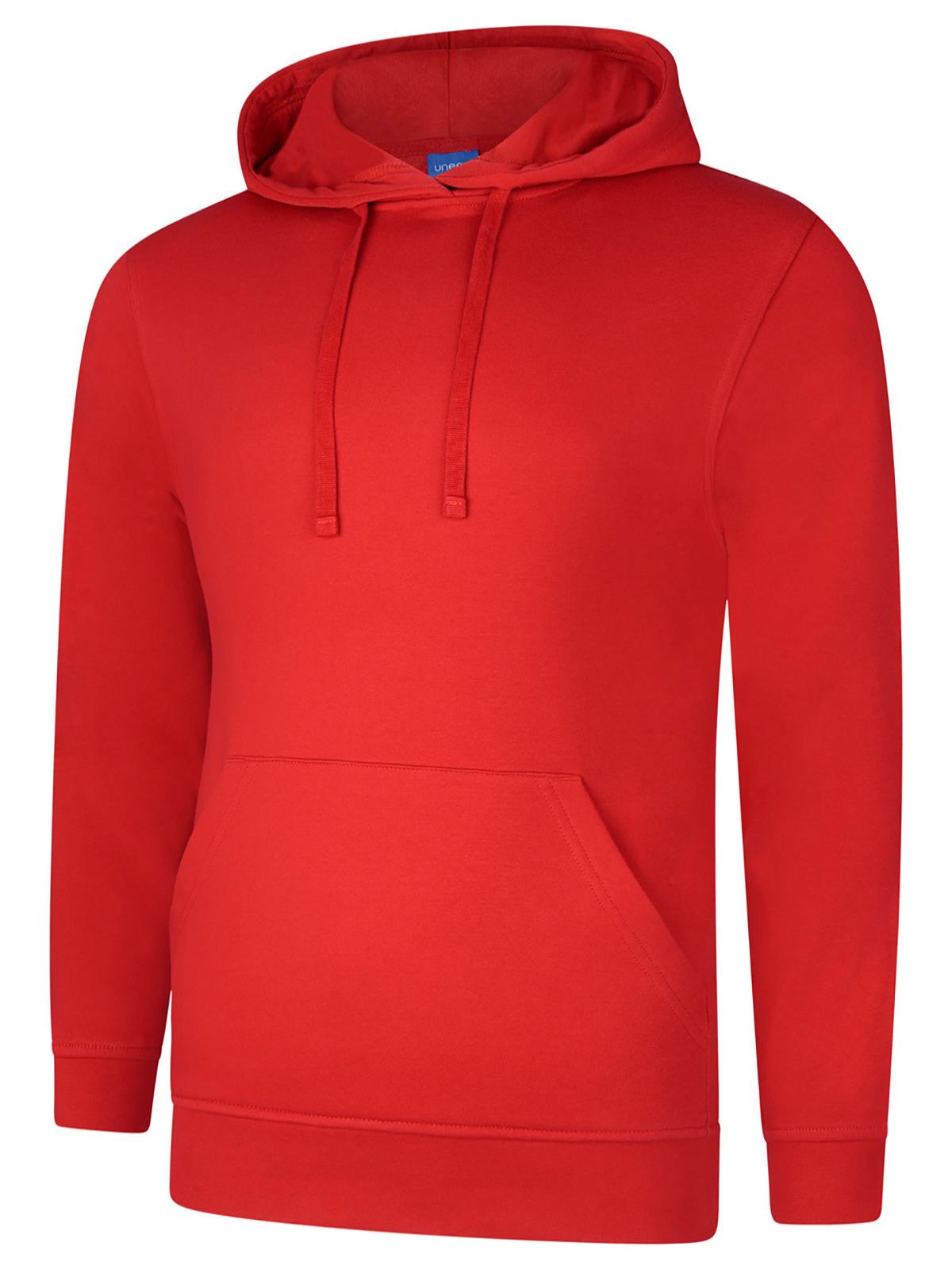 Uneek Deluxe Hooded Sweatshirt Red