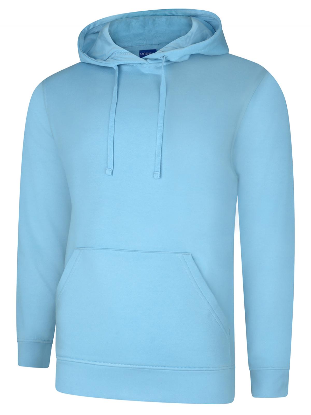 Uneek Deluxe Hooded Sweatshirt Sky