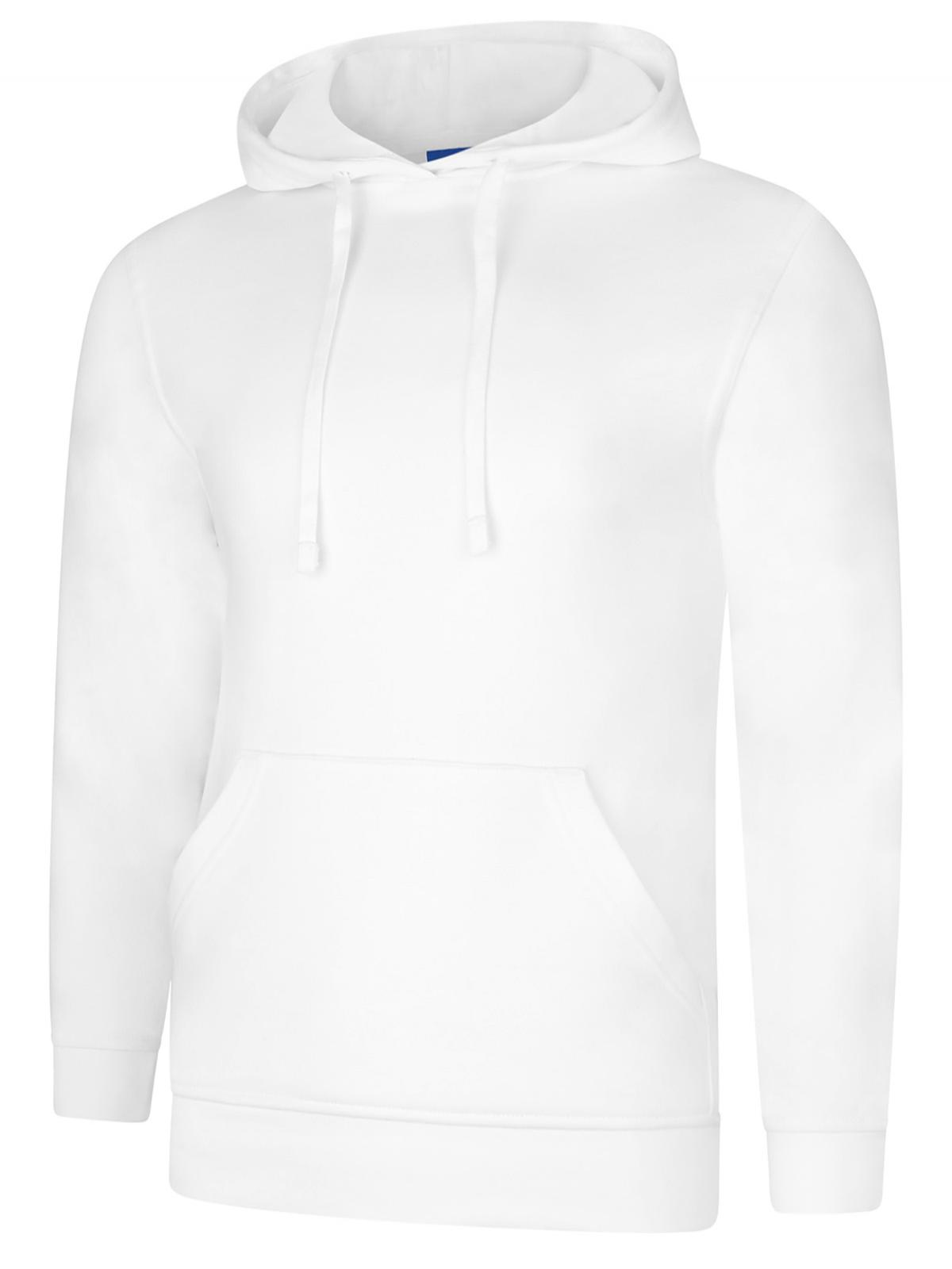 Uneek Deluxe Hooded Sweatshirt White
