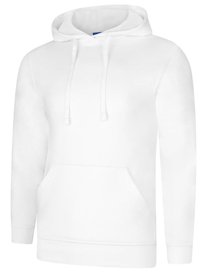 Uneek Deluxe Hooded Sweatshirt White