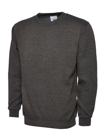 Uneek Ladies Deluxe Crew Neck Sweatshirt Charcoal