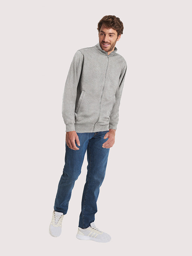 Uneek Deluxe Unisex Sweat Jacket Heather Grey