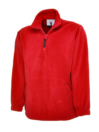 Uneek Premium 1/4 Zip Micro Fleece Jacket Red