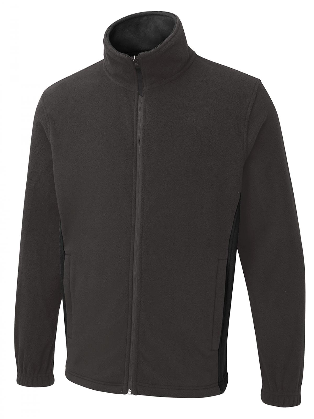 Uneek Two Tone Full Zip Fleece Jacket Charcoal/Black