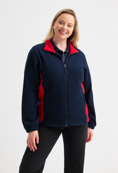 Uneek Two Tone Full Zip Fleece Jacket Black/Charcoal