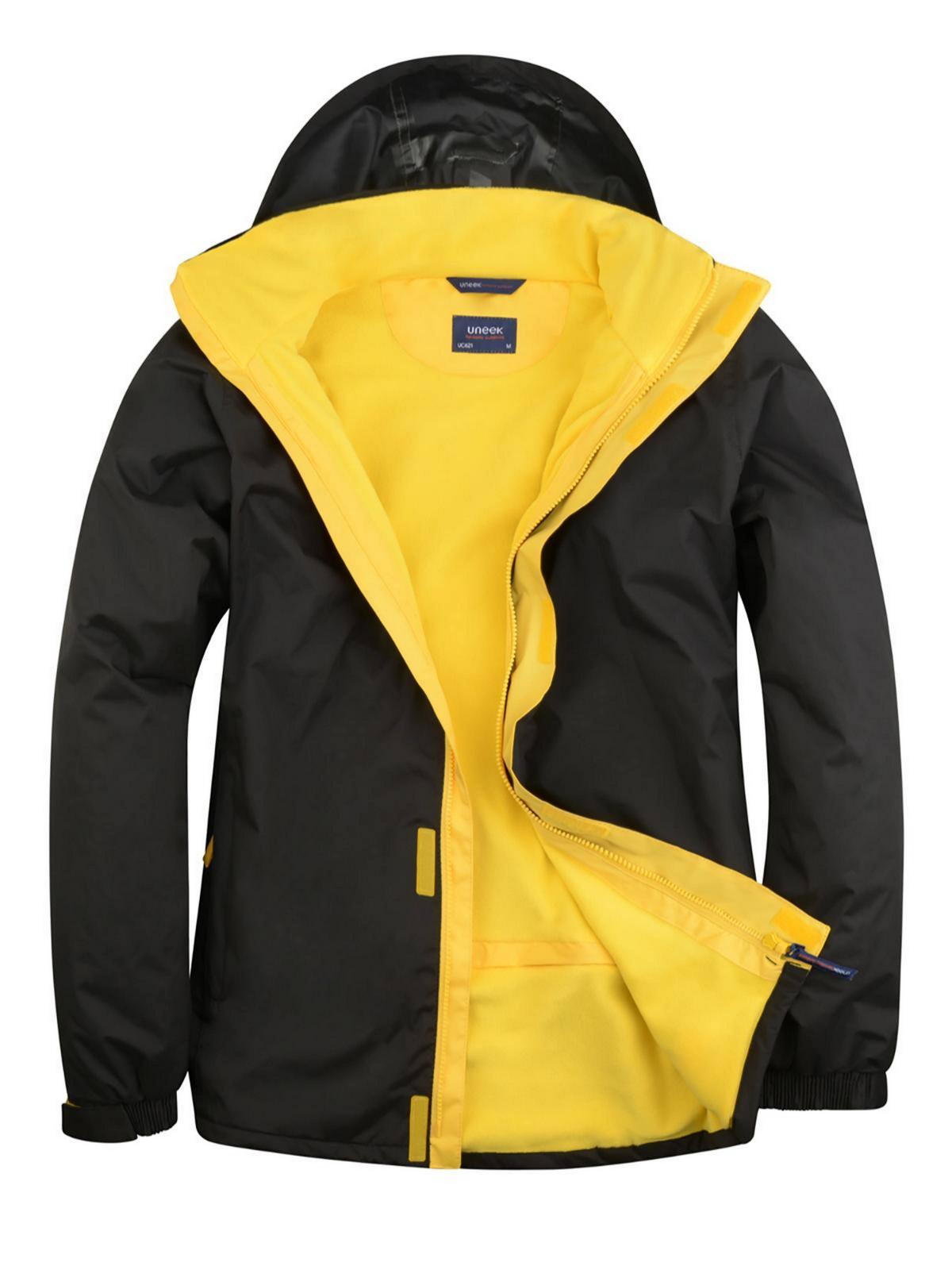 Uneek Deluxe Outdoor Jacket Black/Submarine Yellow