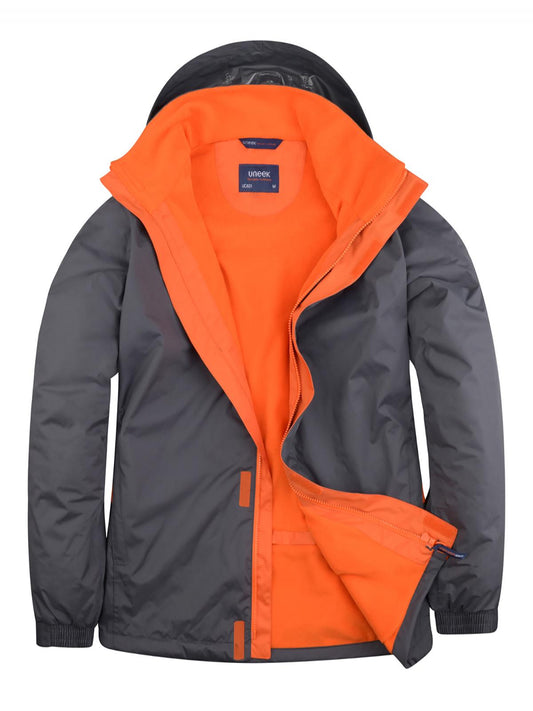 Uneek Deluxe Outdoor Jacket Deep Grey/Fiery Orange