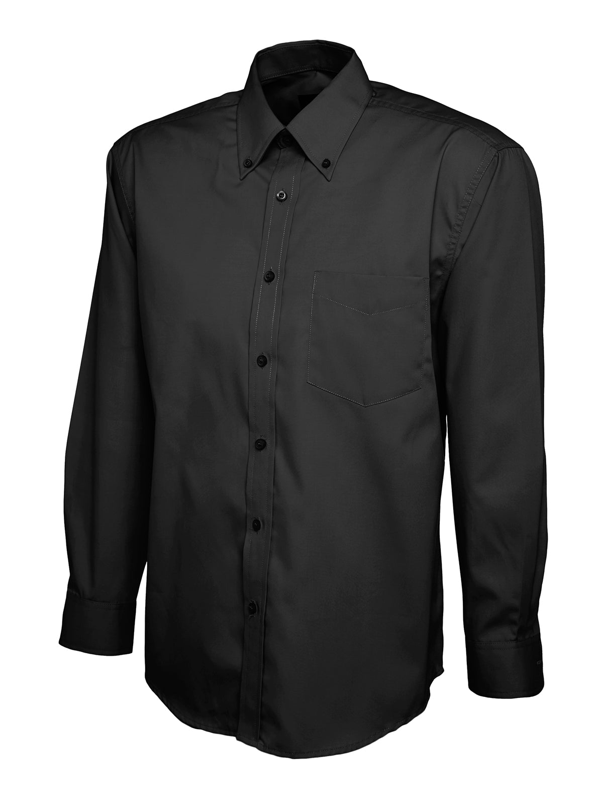 Uneek Mens Pinpoint Oxford Full Sleeve Shirt Black
