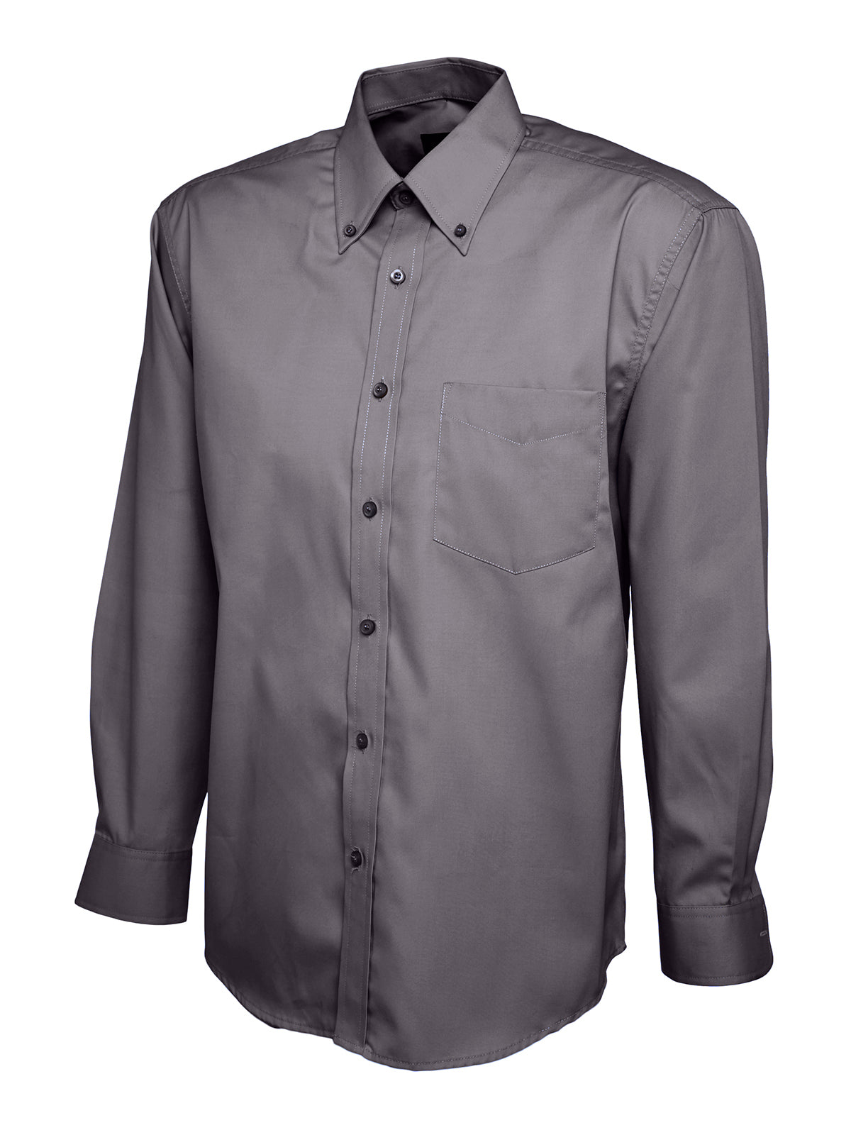 Uneek Mens Pinpoint Oxford Full Sleeve Shirt Charcoal