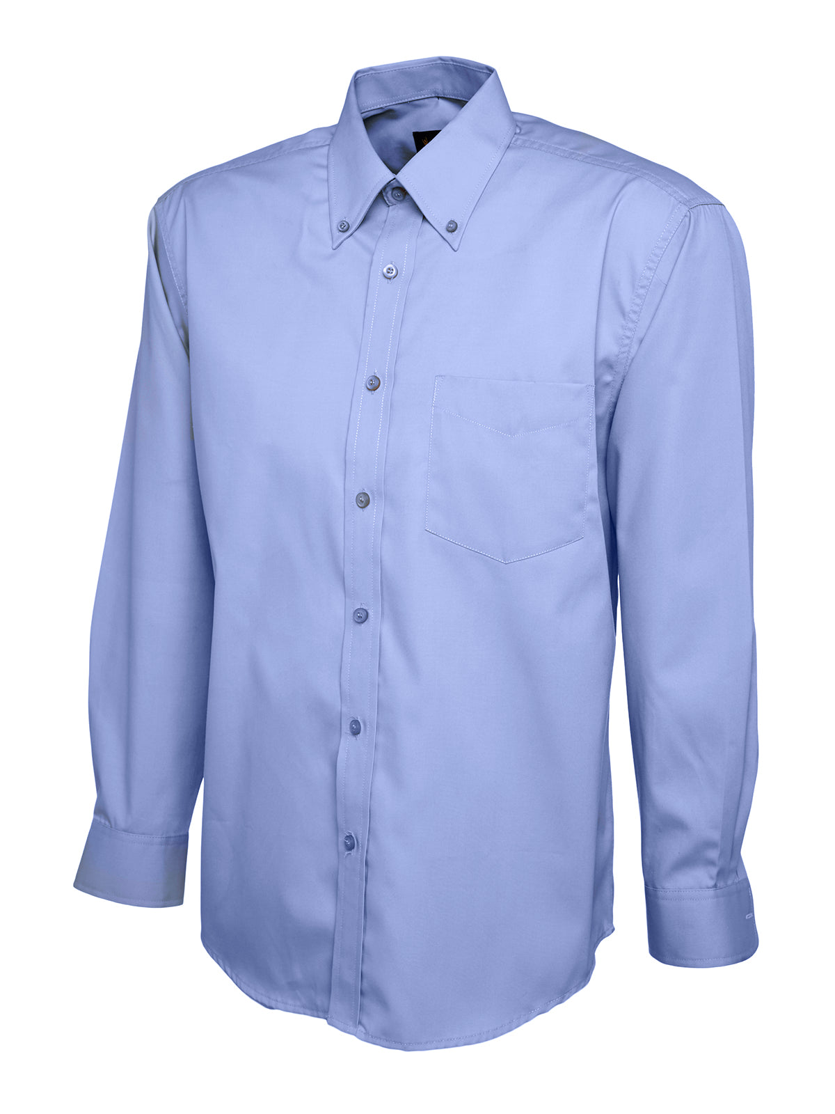 Uneek Mens Pinpoint Oxford Full Sleeve Shirt Mid Blue