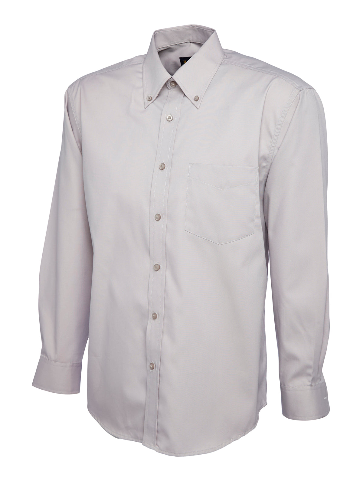 Uneek Mens Pinpoint Oxford Full Sleeve Shirt Silver Grey