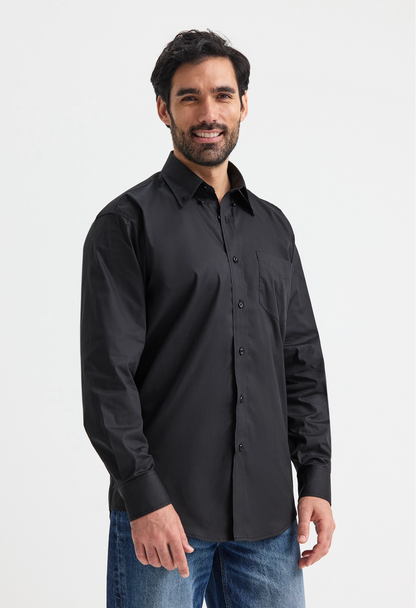 Uneek Mens Pinpoint Oxford Full Sleeve Shirt Black