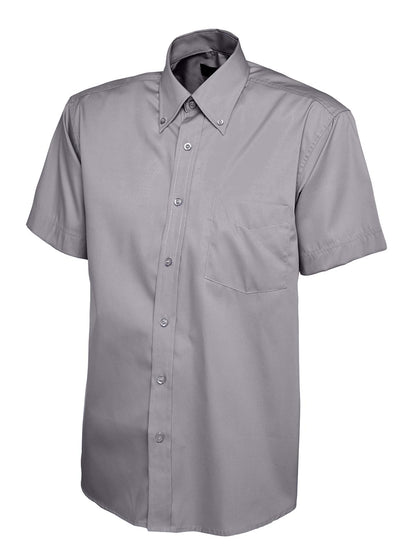 Uneek Mens Pinpoint Oxford Half Sleeve Shirt Charcoal