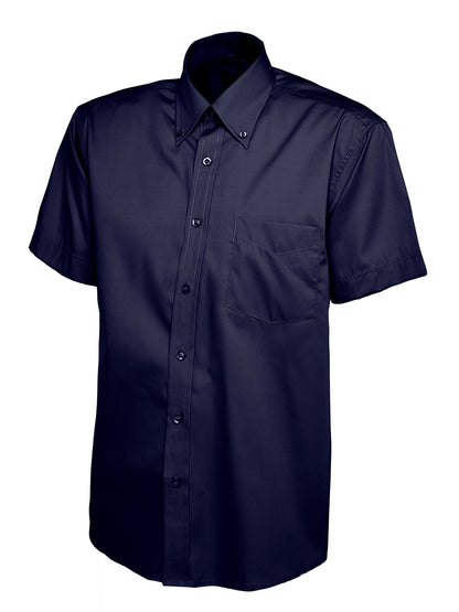 Uneek Mens Pinpoint Oxford Half Sleeve Shirt Navy