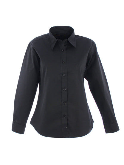 Uneek Ladies Pinpoint Oxford Full Sleeve Shirt Black