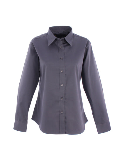 Uneek Ladies Pinpoint Oxford Full Sleeve Shirt Charcoal