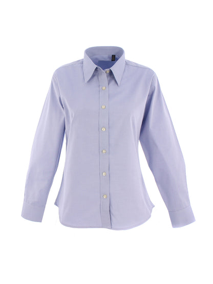 Uneek Ladies Pinpoint Oxford Full Sleeve Shirt Light Blue