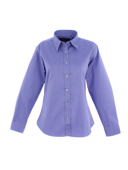 Uneek Ladies Pinpoint Oxford Full Sleeve Shirt Mid Blue