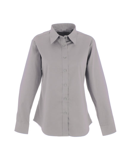 Uneek Ladies Pinpoint Oxford Full Sleeve Shirt Silver Grey