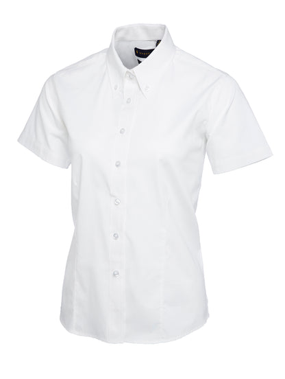Uneek Ladies Pinpoint Oxford Half Sleeve Shirt White