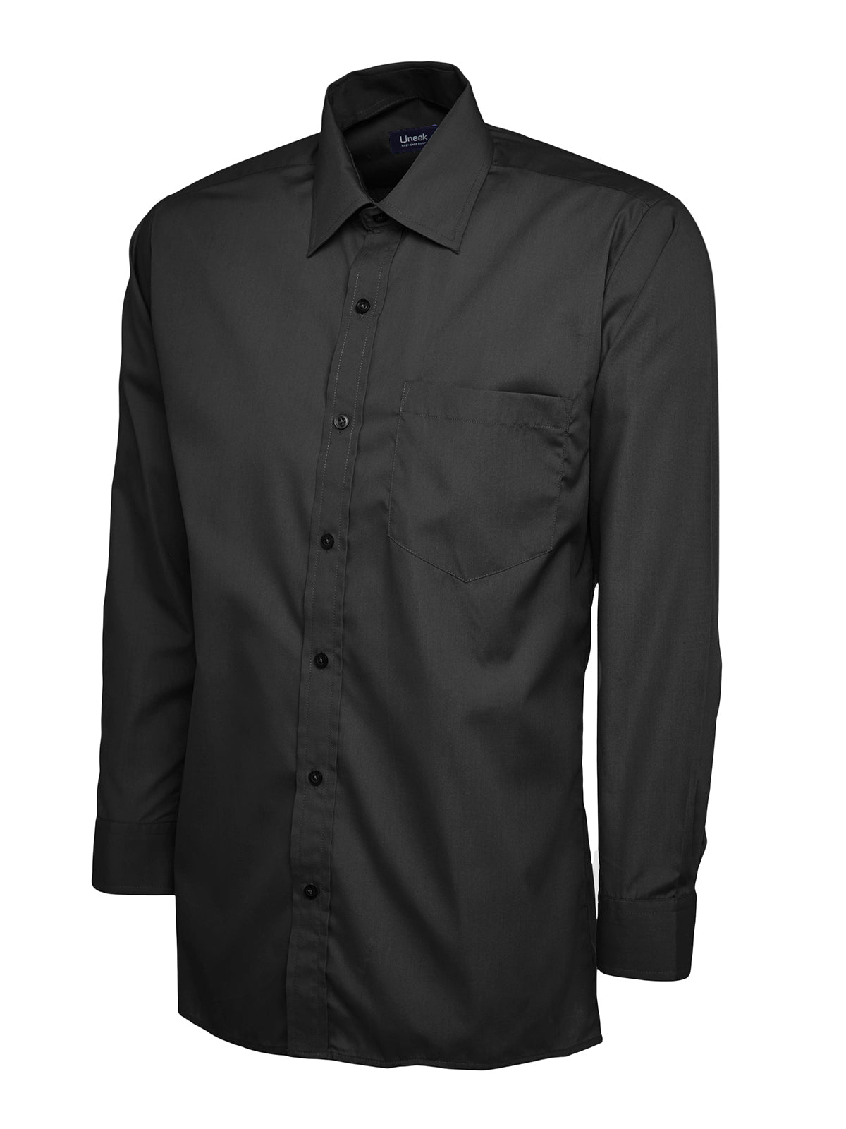 Uneek Mens Poplin Full Sleeve Shirt Black