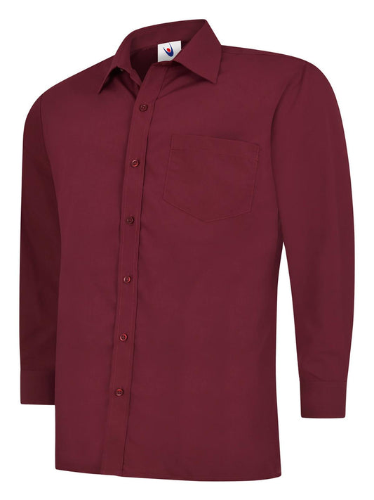 Uneek Mens Poplin Full Sleeve Shirt Burgundy
