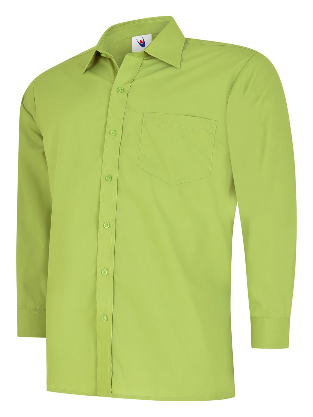 Uneek Mens Poplin Full Sleeve Shirt Lime