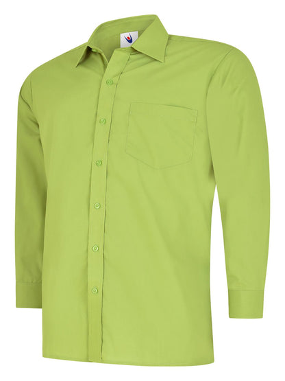 Uneek Mens Poplin Full Sleeve Shirt Lime