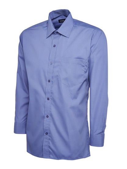 Uneek Mens Poplin Full Sleeve Shirt Mid Blue