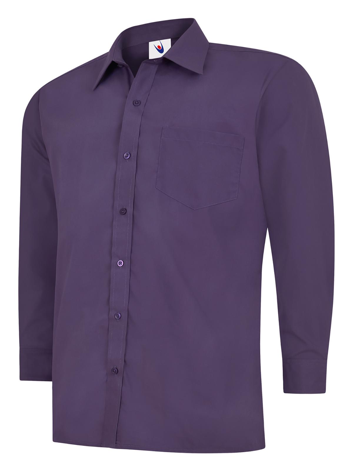 Uneek Mens Poplin Full Sleeve Shirt Purple