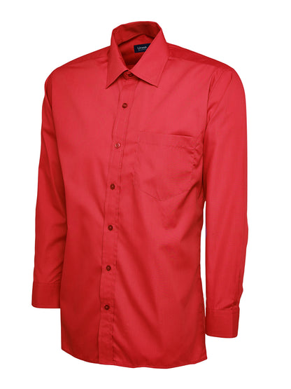 Uneek Mens Poplin Full Sleeve Shirt Red