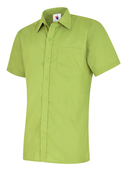 Uneek Mens Poplin Half Sleeve Shirt Lime