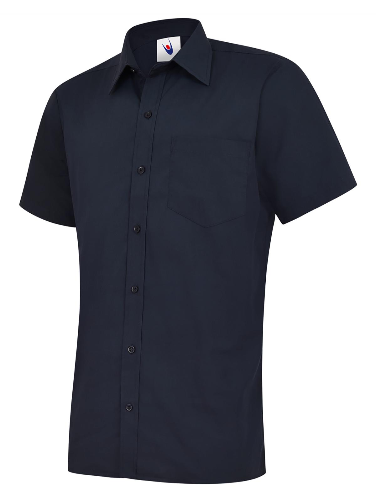 Uneek Mens Poplin Half Sleeve Shirt Navy