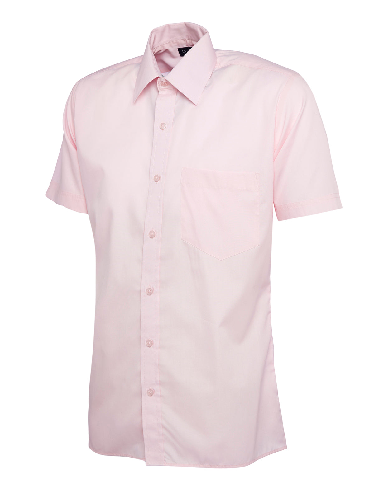 Uneek Mens Poplin Half Sleeve Shirt Pink
