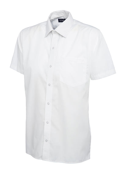 Uneek Mens Poplin Half Sleeve Shirt White