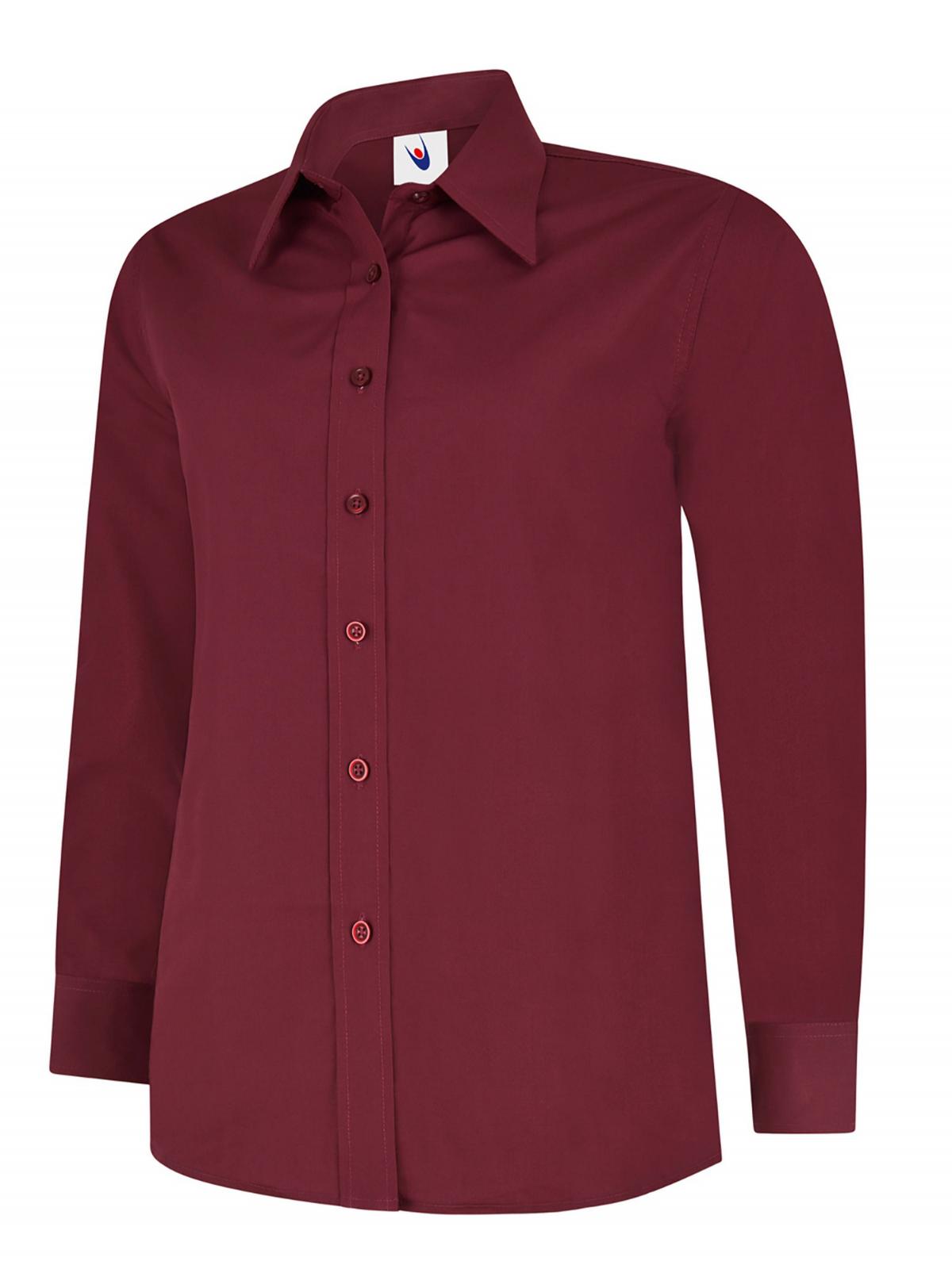 Uneek Ladies Poplin Full Sleeve Shirt Burgundy