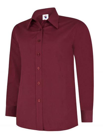 Uneek Ladies Poplin Full Sleeve Shirt Burgundy
