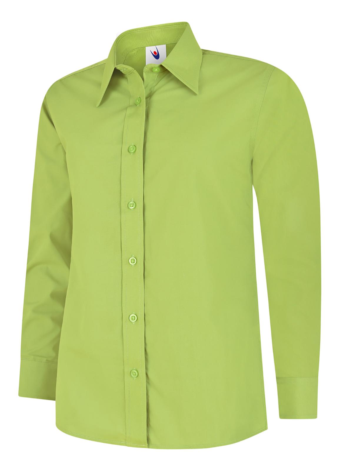 Uneek Ladies Poplin Full Sleeve Shirt Lime