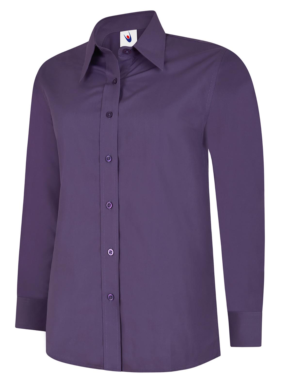 Uneek Ladies Poplin Full Sleeve Shirt Purple