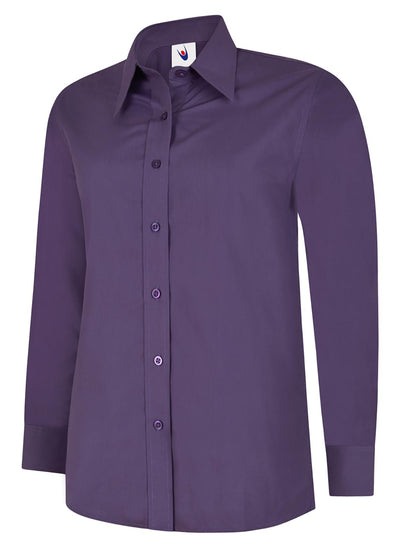 Uneek Ladies Poplin Full Sleeve Shirt Purple