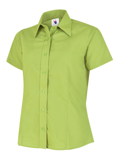 Uneek Ladies Poplin Half Sleeve Shirt Lime