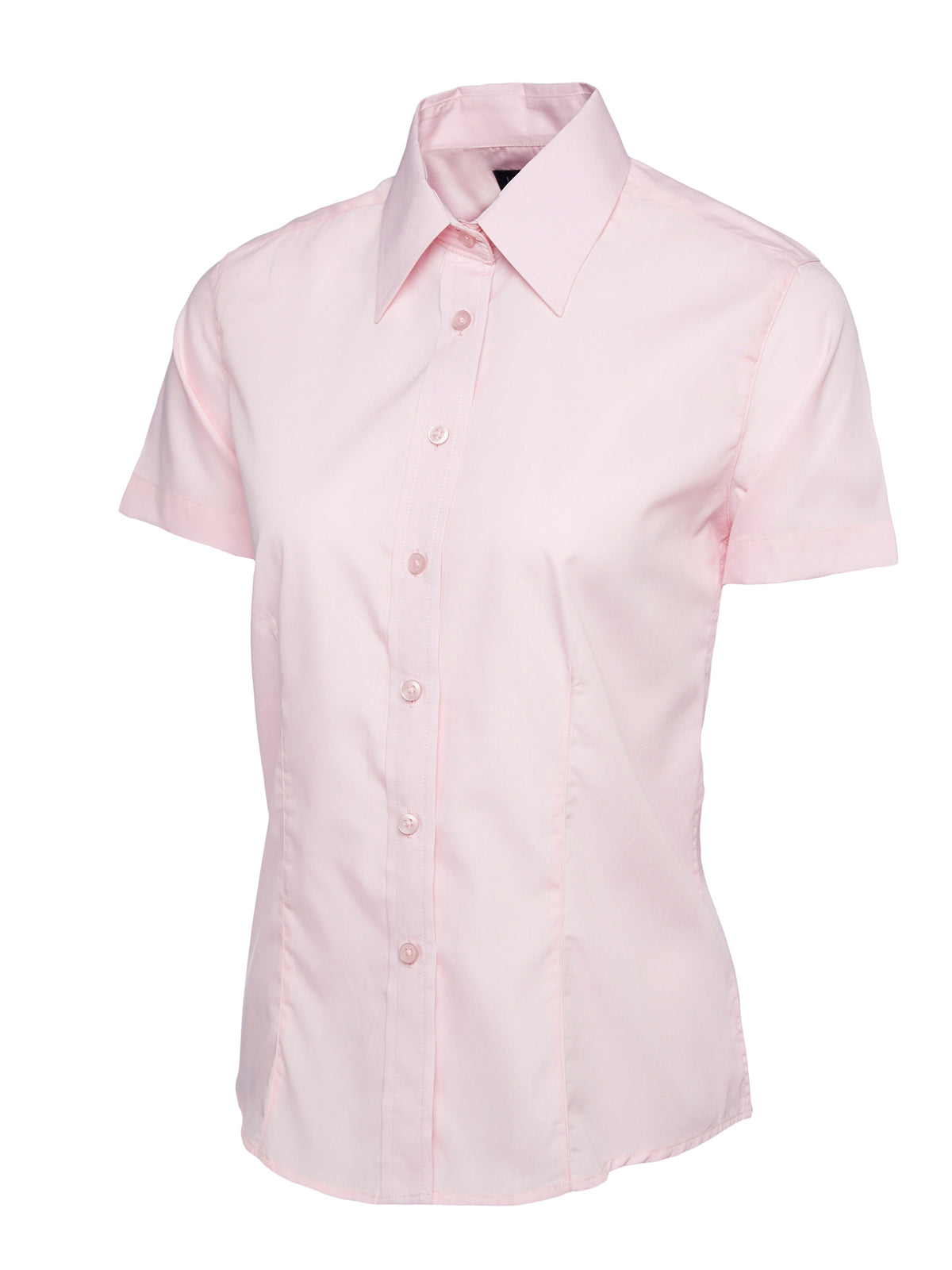 Uneek Ladies Poplin Half Sleeve Shirt Pink