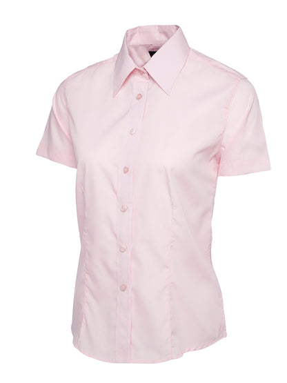Uneek Ladies Poplin Half Sleeve Shirt Pink
