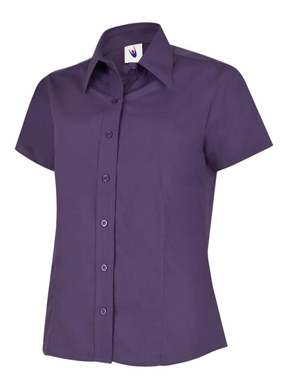 Uneek Ladies Poplin Half Sleeve Shirt Purple