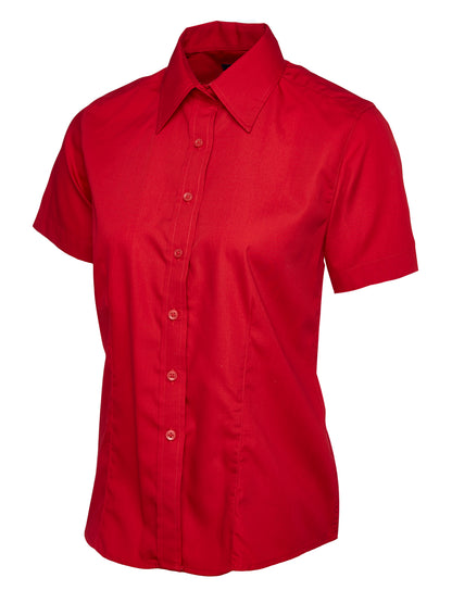 Uneek Ladies Poplin Half Sleeve Shirt Red
