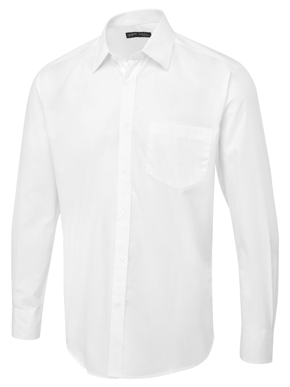 Uneek Men's Long Sleeve Poplin Shirt White