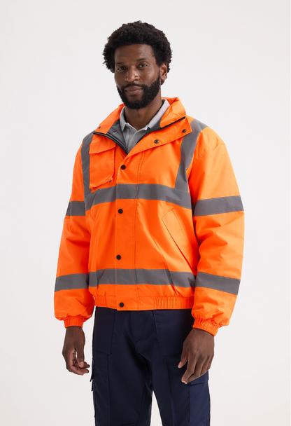 Uneek High Visibility Bomber Jacket Orange
