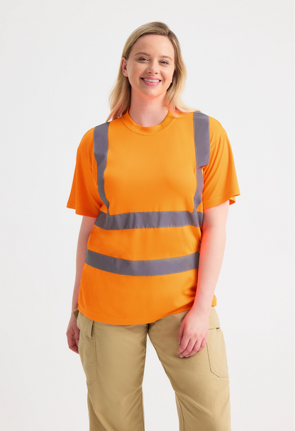 Uneek Hi Viz Short Sleeve T Shirt Orange