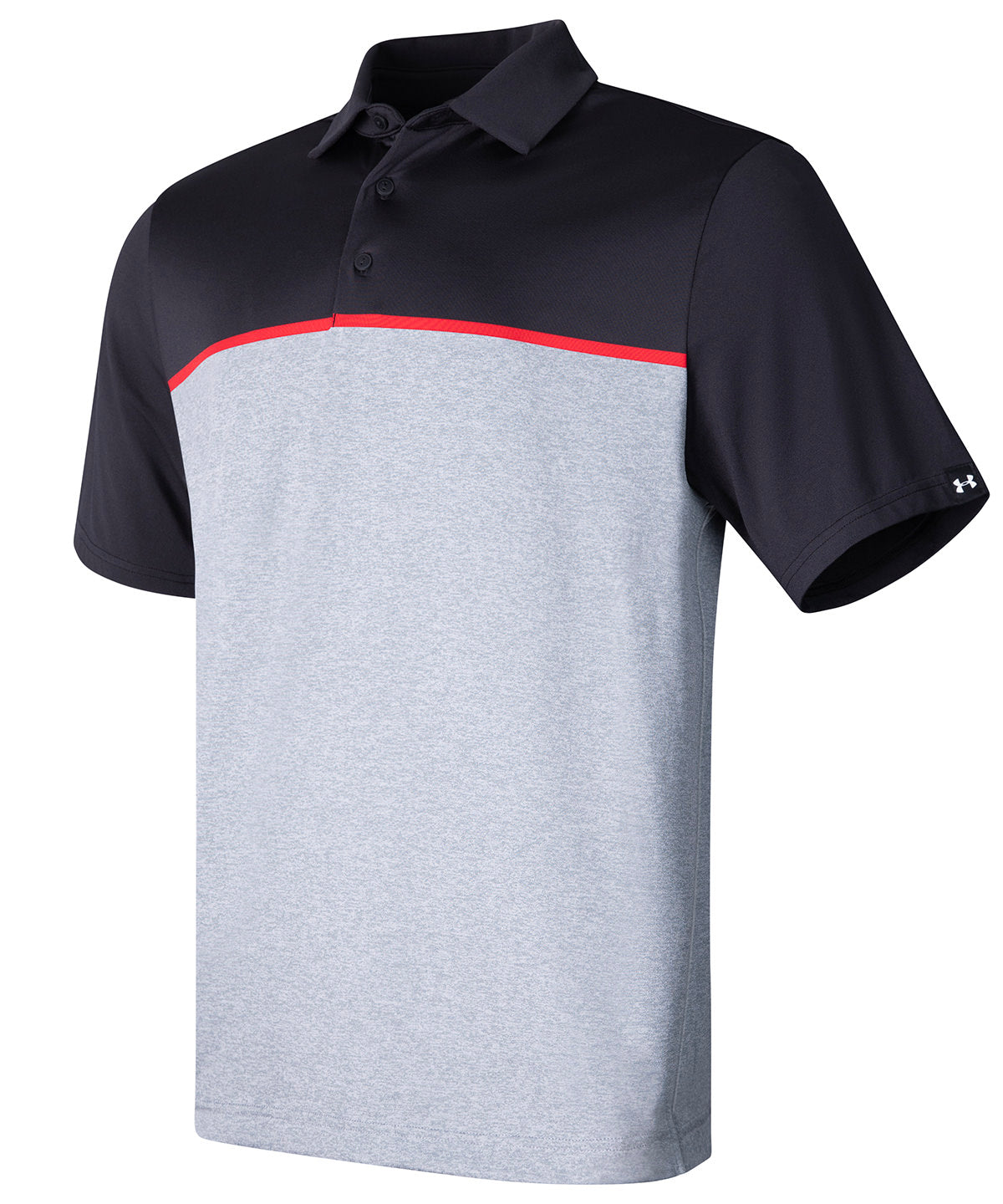 Under Armour UA playoff 3.0 stripe polo LB – edge lit Black/Red/Black